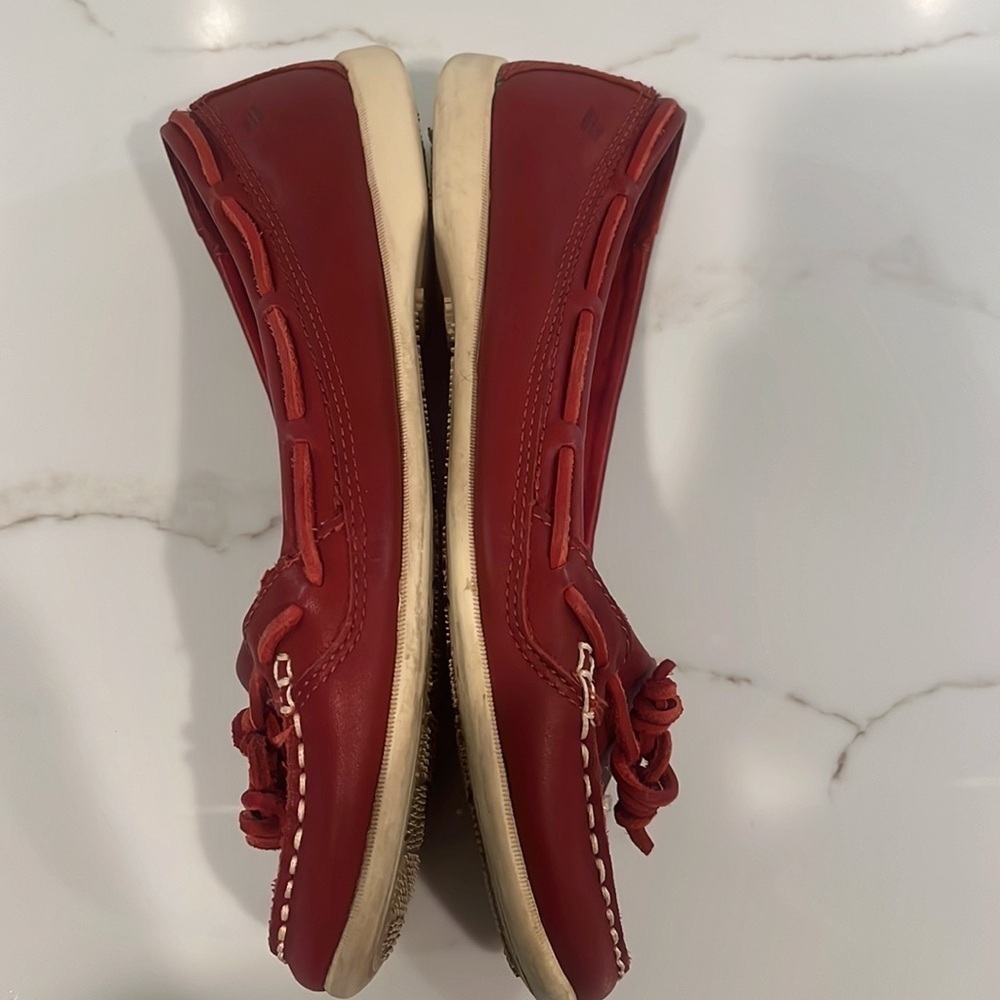Sebago Red Leather Loafers Boat Shoes - Picture 9 of 11